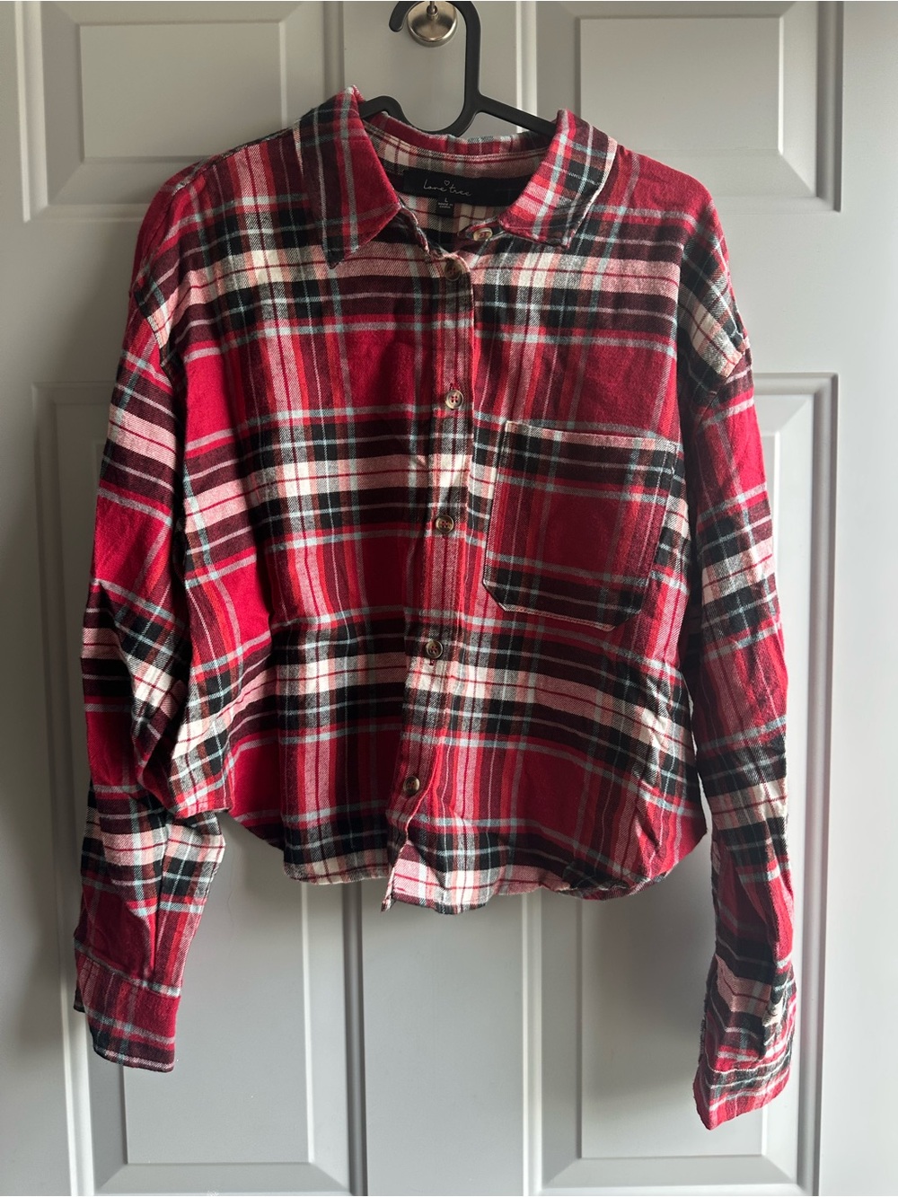 Love Tree Red and Black Plaid Shirt